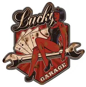 Panneau en métal 3d gaufré Vintage <span class=keywords><strong>Garage</strong></span> Decorative Poster Retro Metal Tin Plate Plaque Classic Motorcycle Car Metal Sign - Product Image 1