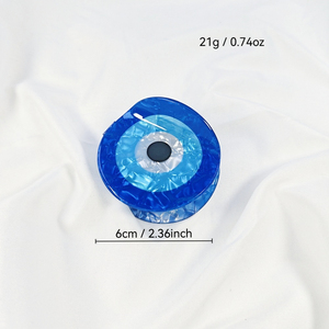 Nouvelle Arrivée 2026 – <span class=keywords><strong>Pince</strong></span> à Cheveux Ronde de 6 cm de Haute Qualité, Personnalisée, Motif Œil de Diable, Élégante, Yeux Bleus - Product Image 2