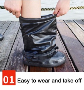 Copriscarpe Antipioggia Unisex Resistenti, Impermeabili, Antiscivolo, Riciclabili, Leggeri, Antistatici, Sopra il Ginocchio, Rinforzati per Esterni - Product Image 2