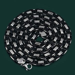 Colliers ras-du-cou classiques en acier inoxydable de haute qualité avec breloques géométriques argentées, plaqué noir, tendance, pour anniversaire - Product Image 4