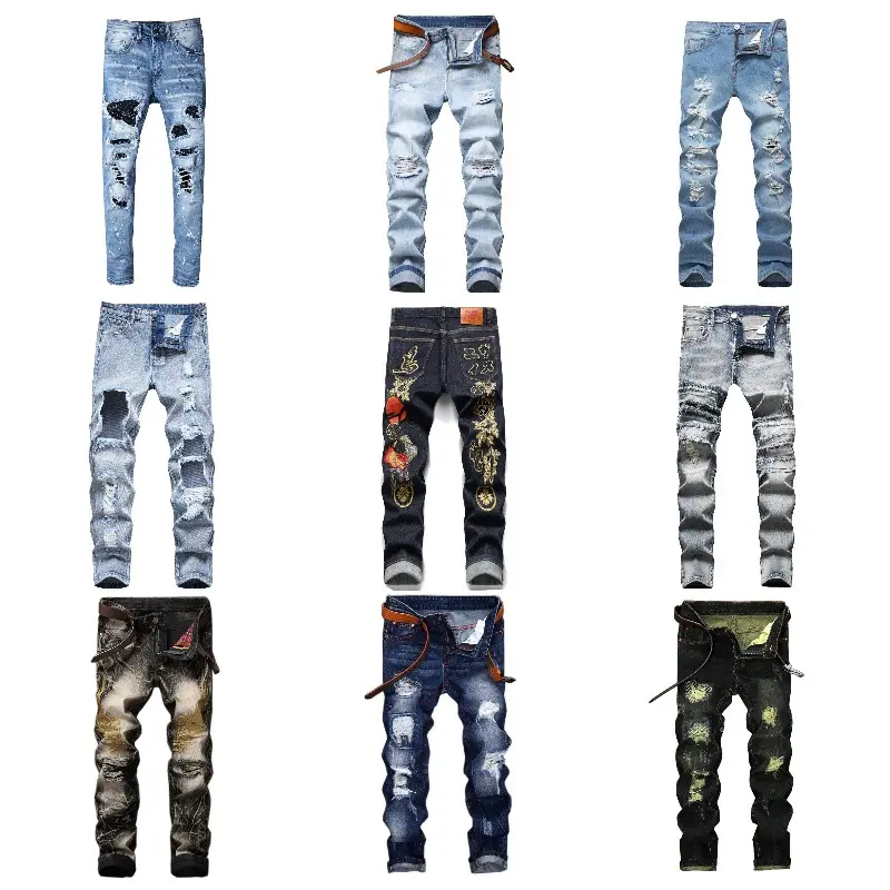 Wholesale fall high quality stretch fit men's jeans