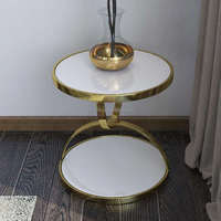 Table d'Angle de Canapé de Salon de Luxe, Petite Table Basse Classique en Acier Inoxydable, Meuble d'Appoint de Chambre