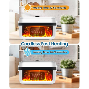 Lonchera Eléctrica Inalámbrica Portátil con Batería USB de 8000 mAh, Calentamiento Rápido de 60 W, 6 Niveles de Temperatura, Capacidad de 1 L, Calentador de Alimentos USB-C - Product Image 2