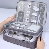 Sac de rangement imperméable en polyester à 3 couches personnalisé, organiseur de toilette unisexe, multi-compartiments, gadgets électroniques