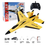 Avion télécommandé SU-35 RC Fighter en mousse EPP, planeur RC 2,4 GHz 2 canaux pour extérieur, avec gyroscope, facile à piloter, prêt à voler