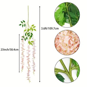 Vender 12 unids/set glicinia artificial flor vid boda flor cifrada tiras flores de imitación plantas artificiales - Product Image 4