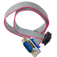 Conector de puerto serial RS232 DB, 9 pines, con cable de cinta macho DB9 con cabezal de 10 pines