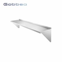 Étagère de rangement murale robuste en acier inoxydable 201/304 poli, capacité 100 kg, pour hôtels, restaurants et usage industriel