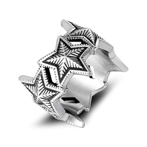 Bague étoile à cinq branches pour hommes, en acier inoxydable, style punk, bijoux de fête SA972 - Product Image 5