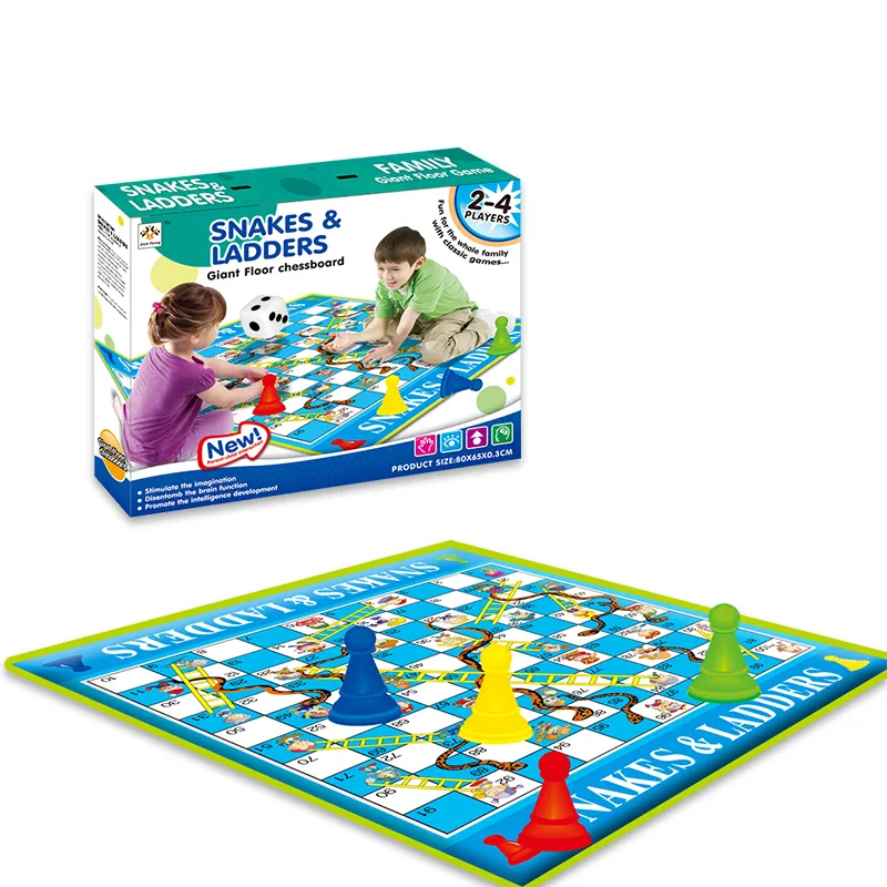 Family Play Fun dama giochi da tavolo scacchi volanti serpente e scala gioco da tavolo Ludo Game Set con tappetino da gioco per bambini