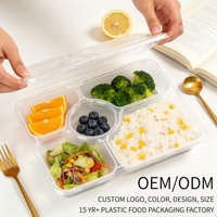 Boîte alimentaire multi-compartiments avec logo personnalisé, avec gobelet à soupe, boîte à emporter, conteneur pour traiteur commercial