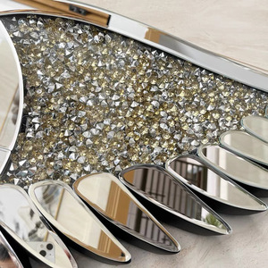 Gương Đồng Hồ Trong Cánh Hình Dạng Thiết Kế Sang Trọng Đồng Hồ Treo Tường Trang Trí Nội Thất Với Tai Nạn Kim Cương Cho Nhà Trang Trí - Product Image 5