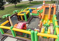 Ciudad de Diversión Inflable Gigante con Temática de la Selva, Castillo Inflable Grande de PVC para Niños, Alquiler para Eventos y Fiestas