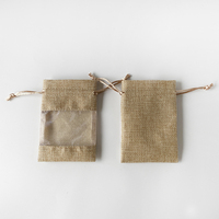 Sacs à savon en jute naturelle et lin, avec cordon de serrage, impression par transfert thermique antistatique, design personnalisé, 8x12 cm, pour bijoux, bonbons, cadeaux