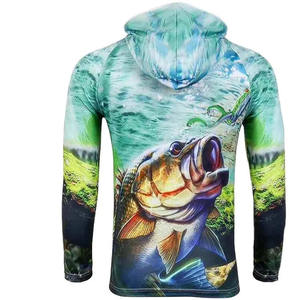 Vêtements de pêche de haute qualité chemises à manches longues trous de pouce à capuche personnalisé à séchage rapide sublimé Protection UV vêtements de pêche - Product Image 2