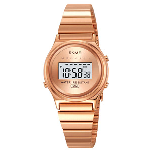 Skmei Digital Watch Women Rose Gold Stainless Steel Strap 30m Water Resistant Electronic Movement - Product Image 5