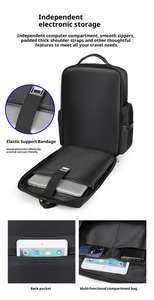 Mochila Antirrobo para Portátil de Gran Capacidad, para Negocios y Ocio, con Cierre de Cremallera, Oxford Impermeable, Bolsa de Viaje, Logotipo Personalizado, Venta al Por Mayor - Product Image 6