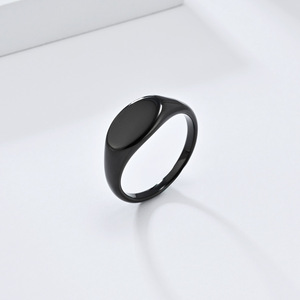 Minimalist Oval <b>Titanium</b> Steel <b>Ring</b> For Women Gold <b>Black</b> Silver Fashion Jewelry Gift Geometric Design Simple High End Style - Product Image 4