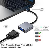 ZOGUO adaptor Video, konverter USB 3.0 ke VGA 1080P Multi tampilan, kompatibel dengan Windows untuk Laptop PC Monitor proyektor HDTV