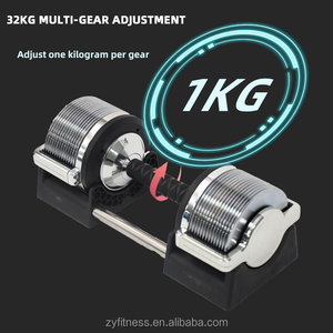 ZYFIT Offre Spéciale 32kg Commercial Polyvalent Plaquent 1kg augmentation réglable Haltère Avec Base - Product Image 6