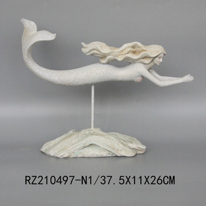 Esculturas Art Deco, artesanías de resina, estatua de <span class=keywords><strong>sirena</strong></span> oceánica, figuritas marinas, adorno costero para decoración de accesorios para el hogar - Product Image 6