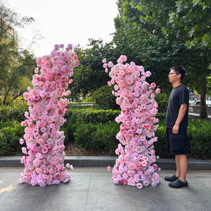 Proveedores de flores de seda al por mayor, arco de flores para boda, decoración de arco de flores artificiales, decoración de fondo de escenario, arco floral - Product Image 1