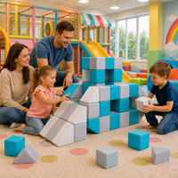 Blocs de construction magnétiques en tissu multi-scènes, grande taille, jouets éducatifs STEM pour enfants et tout-petits, ensemble de maison pour aire de jeux intérieure