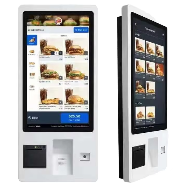 21.5/24/27/32  Inch Touch Screen Kiosk With Printer Scanner for Food Order Payment Kiosks Self Service Kiosk Desktop Monitor