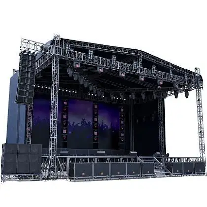頑丈な屋外大型イベントアルミステージモバイルDJコンサートパーティートラスステージ販売