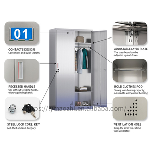 <span class=keywords><strong>Casier</strong></span> de rangement en acier inoxydable de qualité médicale à 2 portes pour un rangement sécurisé et organisé - Product Image 2