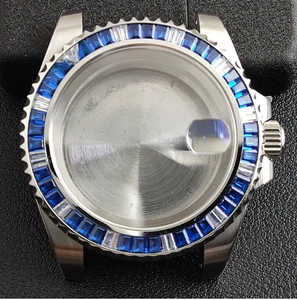 Montre de plongée professionnelle avec réserve de marche, lumineuse, étanche, entièrement sertie de diamants, boîtier de luxe en acier inoxydable pour Nh35 Nh36 - Product Image 2
