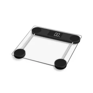 Balança de peso eletrônica de vidro branco básico, balança digital de pesagem para logotipo de impressão de cor completa
