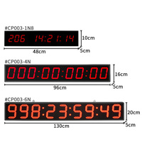 Horloge de compte à rebours de bureau en métal, 9 chiffres LED, compteur de jours, numérotation ascendante/descendante jusqu'à 1000 jours pour la retraite et les événements