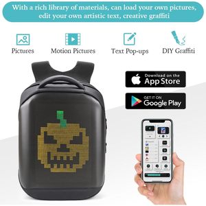 กระเป๋าเป้สะพายหลัง Raoaoqoon สำหรับใส่แล็ปท็อป 17 นิ้ว กันน้ำ หน้าจอโปรแกรมได้ ควบคุมผ่านแอพ ใช้ได้ทั้งชายและหญิง กระเป๋าเป้แบบนุ่ม - Product Image 2