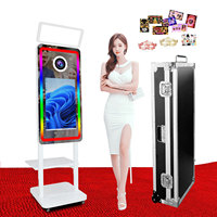Livraison rapide, machine de photomaton miroir magique de 40 pouces avec éclairage carré intégré, mini PC, écran tactile, miroir selfie, photomaton