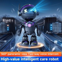 Caméra Robot WiFi Électroplaquée pour Usage Domestique, Vision Nocturne 1080p, Moniteur Bébé Sans Fil avec Microphone Intégré, Détection d'Alarme et Stockage Cloud