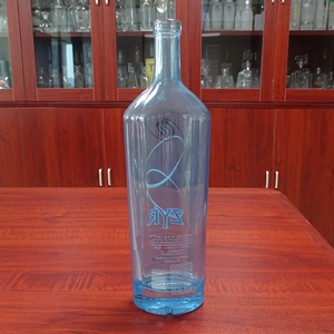 Bouteilles de spiritueux en verre bleu russe 750 ml, bouchons en liège pour <span class=keywords><strong>vodka</strong></span> - Product Image 2