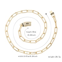 Collar y Pulsera de Cadena de Eslabones Tipo Clip de Papel Mónaco con Cierre CZ, Chapado en Oro de 14K, Estilo Hip Hop, para Hombre y Mujer, Venta al Por Mayor