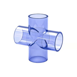 Conector Transparente de PVC de Cuatro Vías en Cruz de 1 Pulgada para Tuberías de Acuario, Piezas para Suministro de Agua - Product Image 1