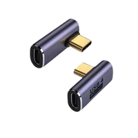Adaptateur convertisseur de charge rapide de 90 à 180 degrés TYPE-C mâle à femelle USB côté angle moyen 40Gbps