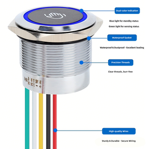 Interrupteur à bouton infrarouge sans contact, étanche IP67, avec indicateur LED bicolore, base scellée, pour contrôle d'accès - Product Image 5