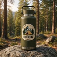 Autocollant vintage personnalisé pour l'extérieur, badge rétro, autocollant en vinyle découpé, imperméable, auto-adhésif pour bouteille d'eau, boîte de camping