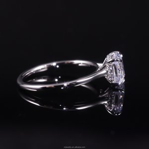 Anello di Fidanzamento in Argento 925 Placcato Oro 18K con Diamante Moissanite VVS Rotondo Ovale - Product Image 3