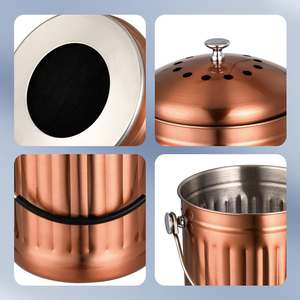 SY Rose Gold tái chế giấy vệ sinh tùy chỉnh lâm sàng kim loại bin thép không gỉ Thùng rác có thể nhà bếp compost bin - Product Image 2