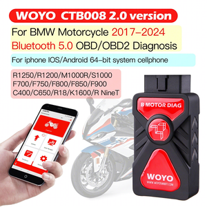 WOYO CTB008PRO Strumento Diagnostico Wireless OBD per Moto B-M-W, Compatibile con iOS e Android, Universale, Lettura e Cancellazione Errori, Nero Rosso - Product Image 1