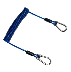 DFR1111 barco fluvial mar marino cuerda antipérdida con bobina <span class=keywords><strong>de</strong></span> arnés <span class=keywords><strong>de</strong></span> seguridad doble <span class=keywords><strong>de</strong></span> acero inoxidable Cordón <span class=keywords><strong>de</strong></span> resorte helicoidal negro - Product Image 3