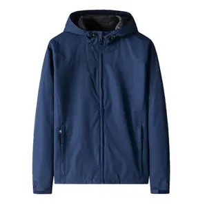 men custom logo hooded polyester jacket outdoor fishing men zip up sports jacket women spring slim fit black wind proof jacket
