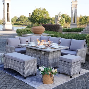 Bán Buôn Mới Nhất Phòng Chờ Góc <span class=keywords><strong>Sofa</strong></span> <span class=keywords><strong>Wicker</strong></span> Vườn Ăn <span class=keywords><strong>Sofa</strong></span> Set Patio Đồ Nội Thất Sang Trọng Mây Ngoài Trời <span class=keywords><strong>Sofa</strong></span> Với Lửa Pit Bảng - Product Image 2