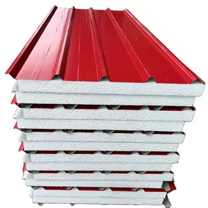 工厂价格eps夹芯板绝缘钢屋面和墙板新的最佳建筑材料eps夹芯板