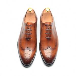 Chaussures pour hommes en cuir véritable respirantes à lacets, à bout carré, tendance, élégantes, formelles et décontractées, sur mesure haut de gamme pour l'automne - Product Image 2